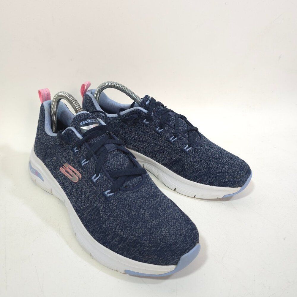 Skechers Arch Fit Comfy Wave Slate Knit Walking Sneakers Shoes Gray Size 7.5